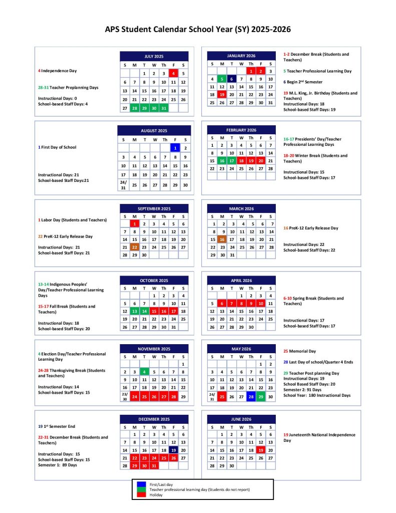 Atlanta Public Schools Calendar 2025