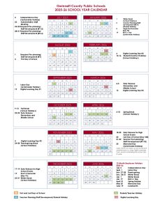 Gwinnett County Public Schools Calendar 2025-2026
