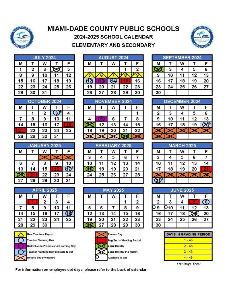 Miami-Dade County Public Schools Calendar