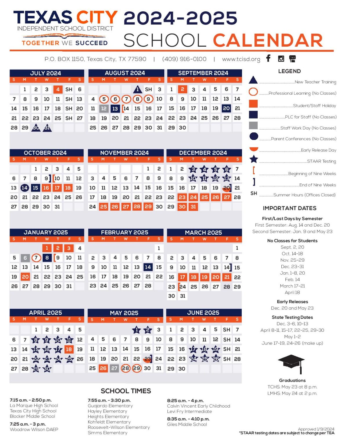 Navigating The Texas City Independent School District Calendar: A 