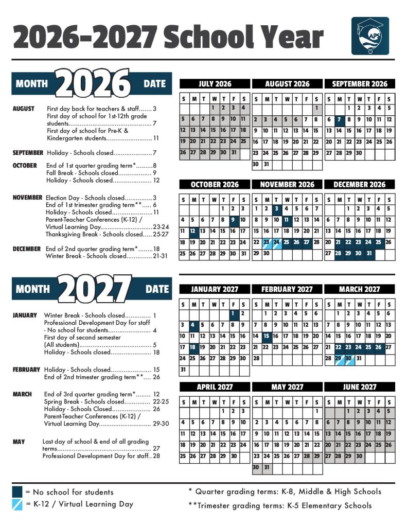 Albuquerque Public Schools Calendar 2026