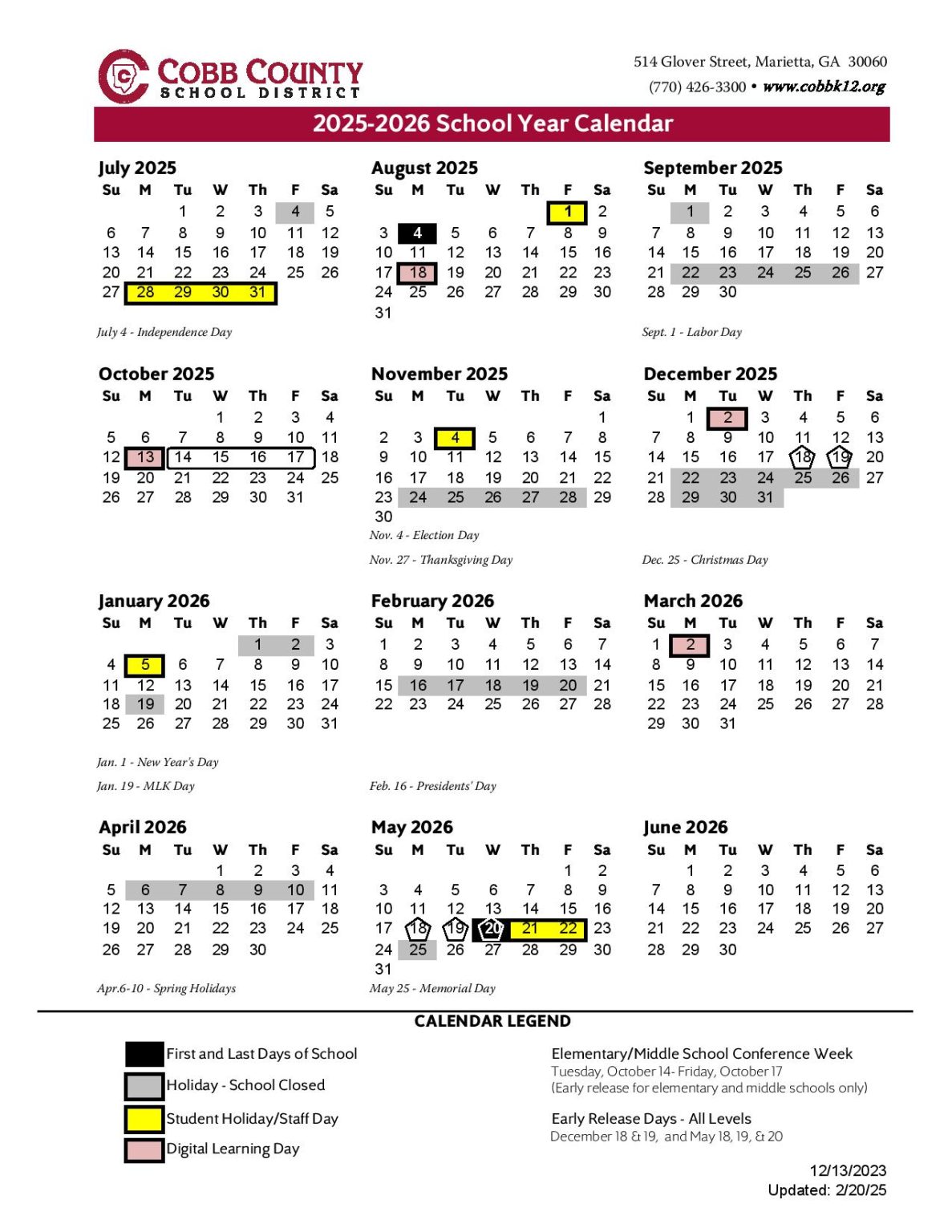Cobb County School District Calendar 2025 2026 In PDF cobb-county-school-district-calendar-2025-2026-in-pdf
