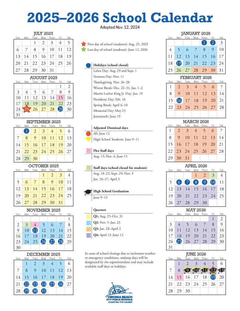 Virginia Beach City Public Schools Calendar 2025-2026
