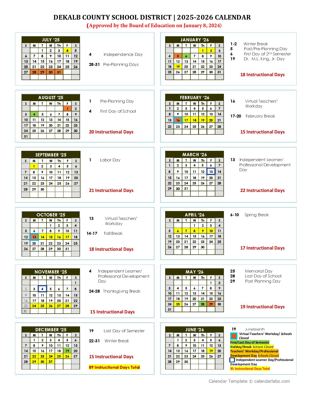 DeKalb County Schools Calendar 2025 2026 DCSD Holidays DeKalb County Schools Calendar 2025 2026 DCSD Holidays