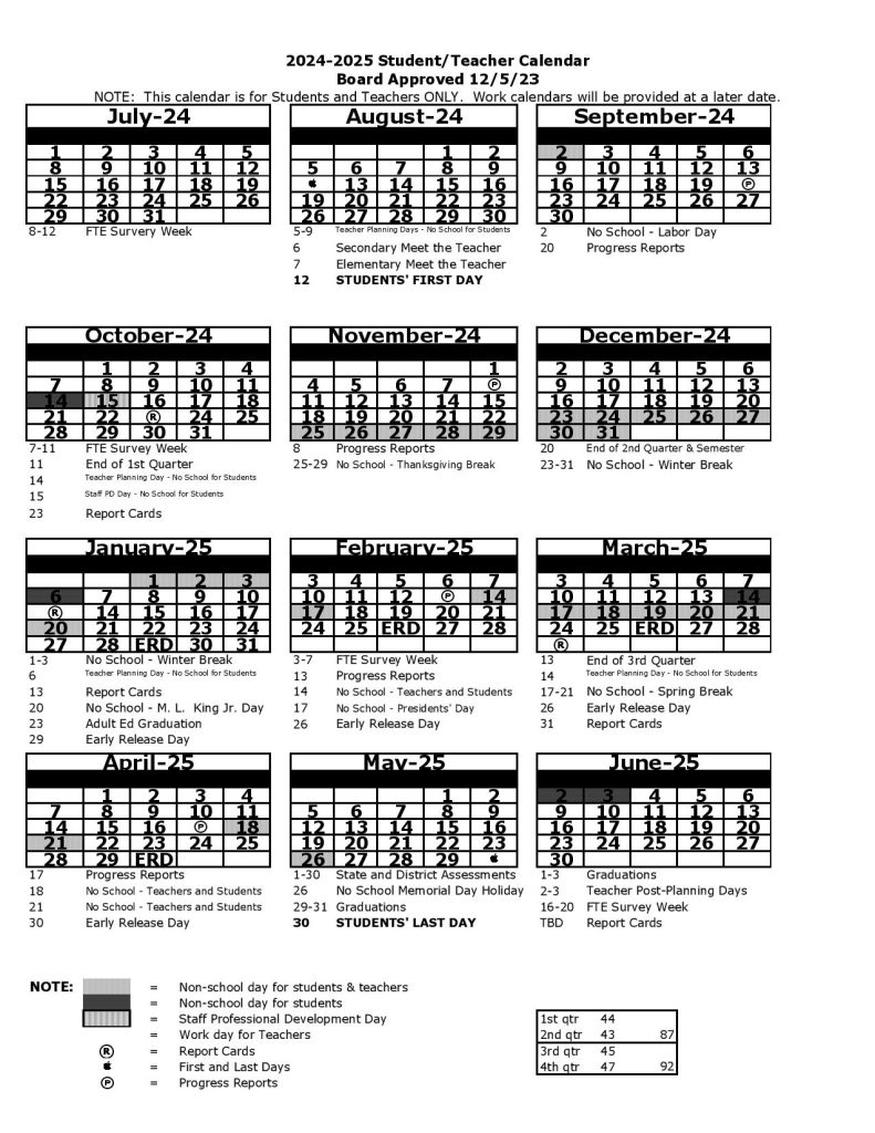 Pasco County Schools Calendar