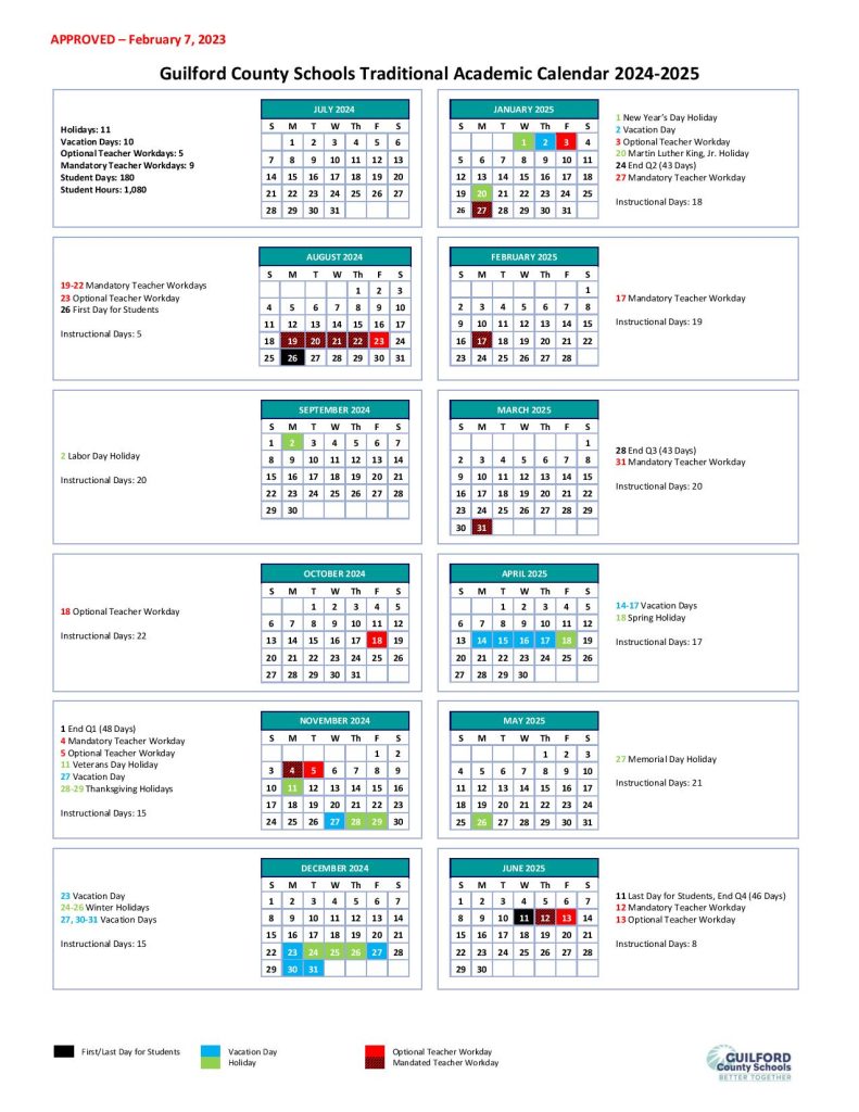 Guilford County Schools Holiday Calendar 2025 Taraneh Finn