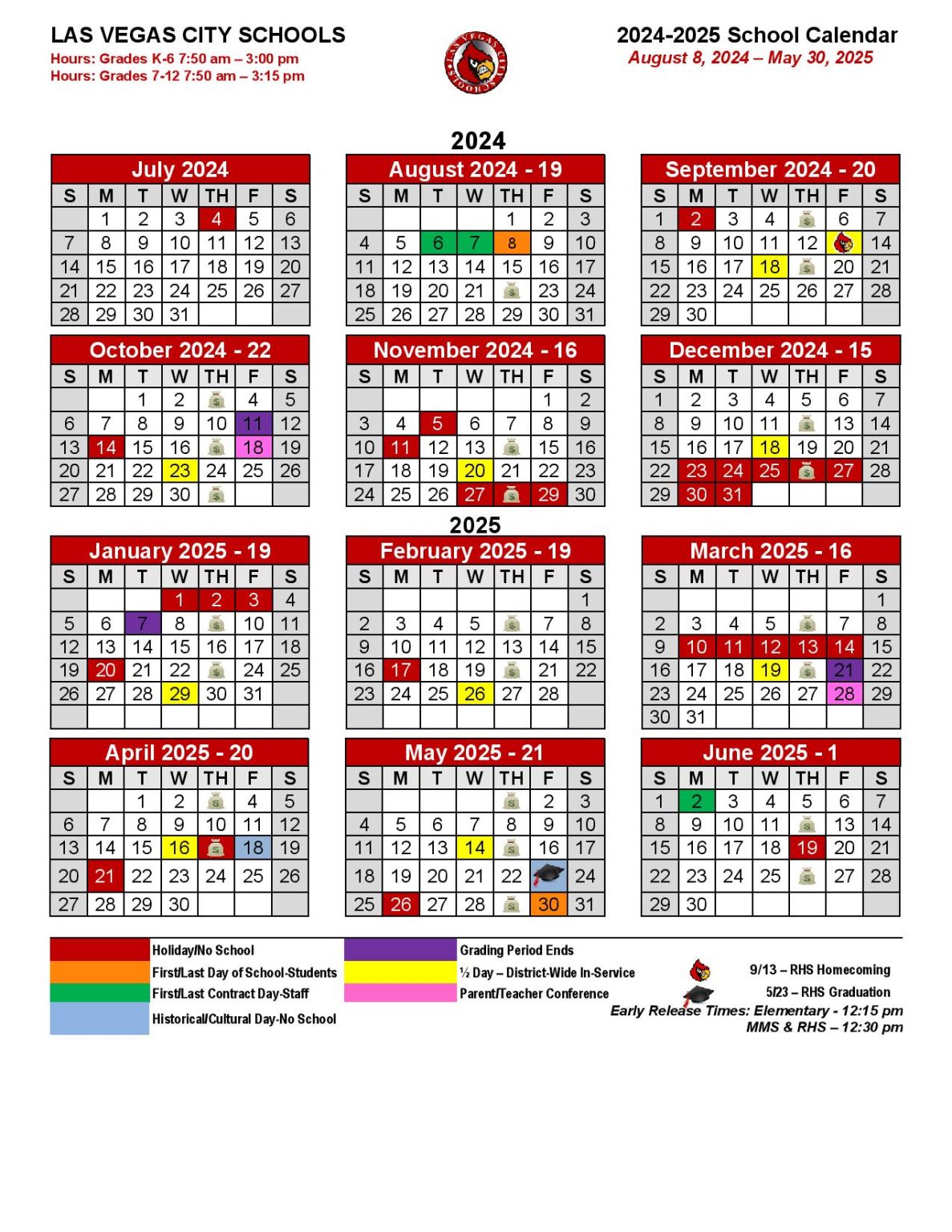 Las Vegas City Schools Calendar 20252026 Academic Holidays