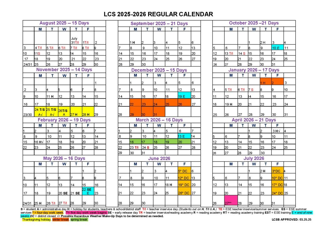 Leon County Schools Calendar 2025