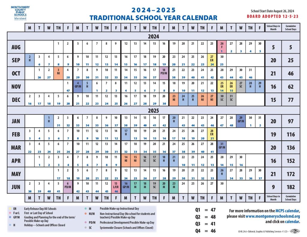 Montgomery County Schools Calendar