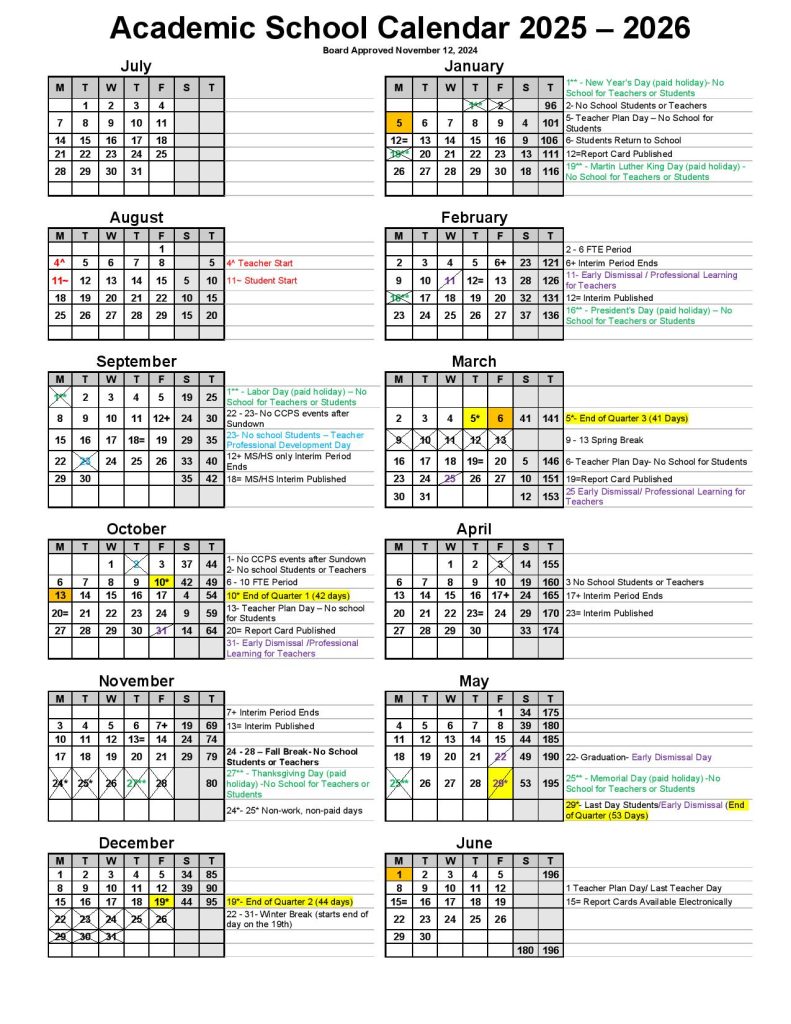 Collier County Schools Calendar 2025-2026