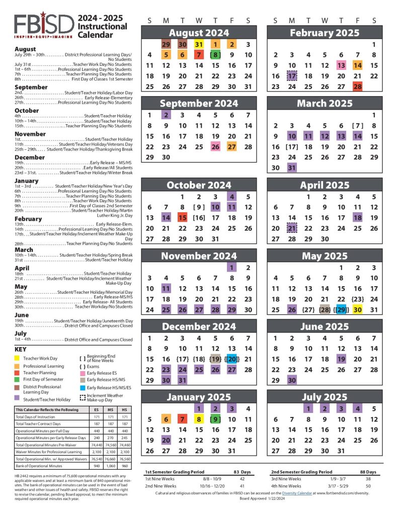 Fort Bend ISD Calendar