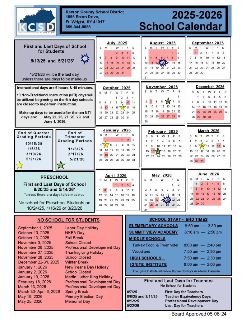 Kenton County Schools Calendar 2025