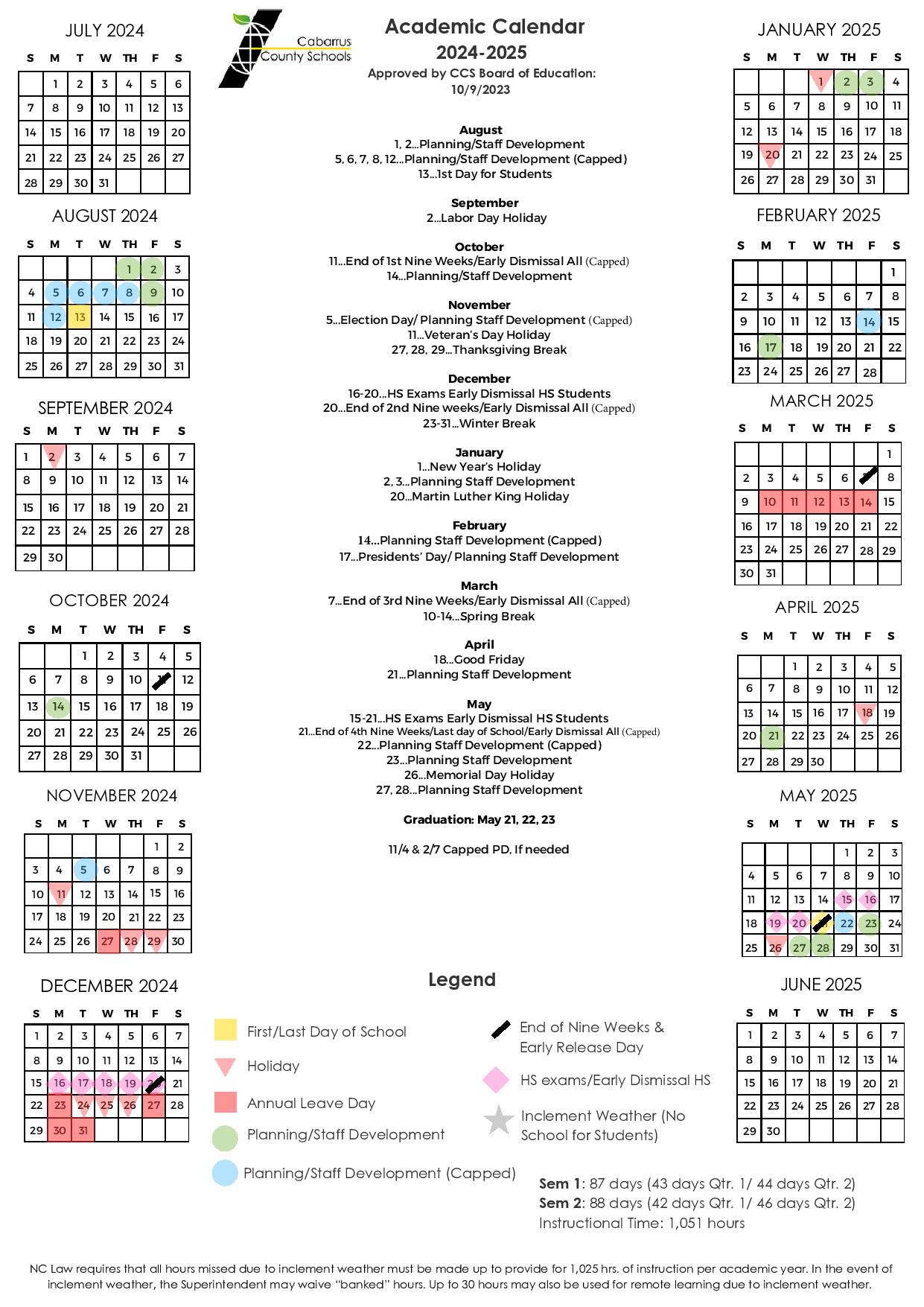 Cabarrus County Schools Calendar 2025 2026 Download PDF Cabarrus County Schools Calendar 2025 2026 Download PDF