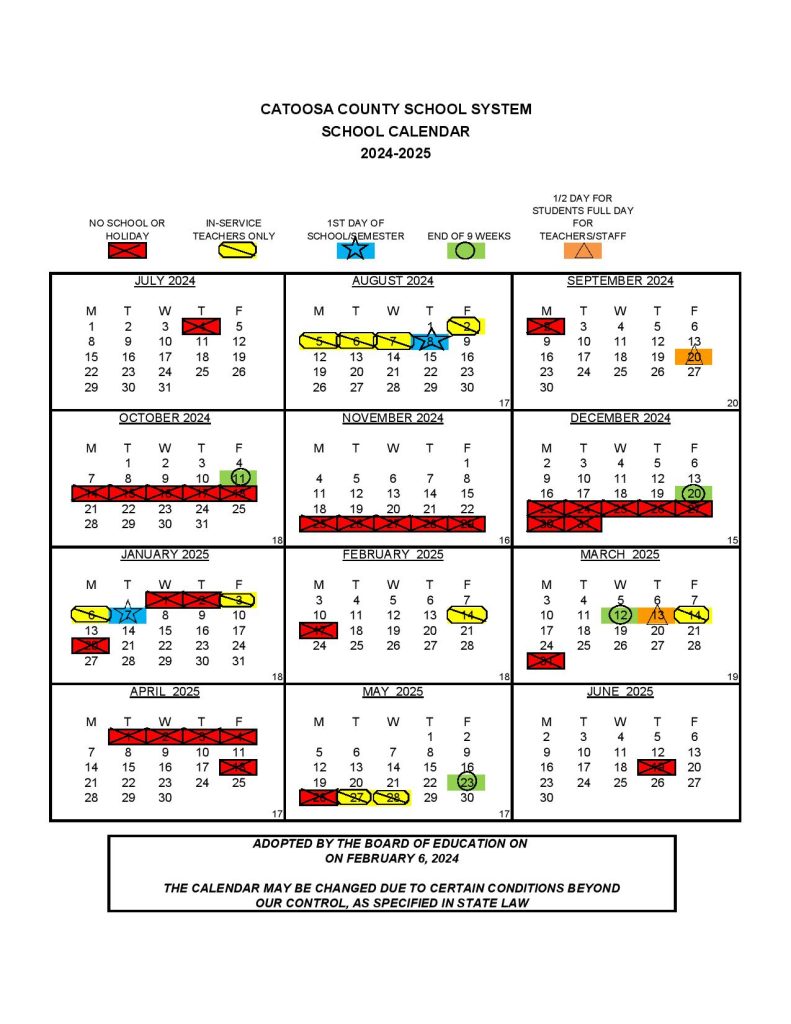 Catoosa County Public Schools Calendar