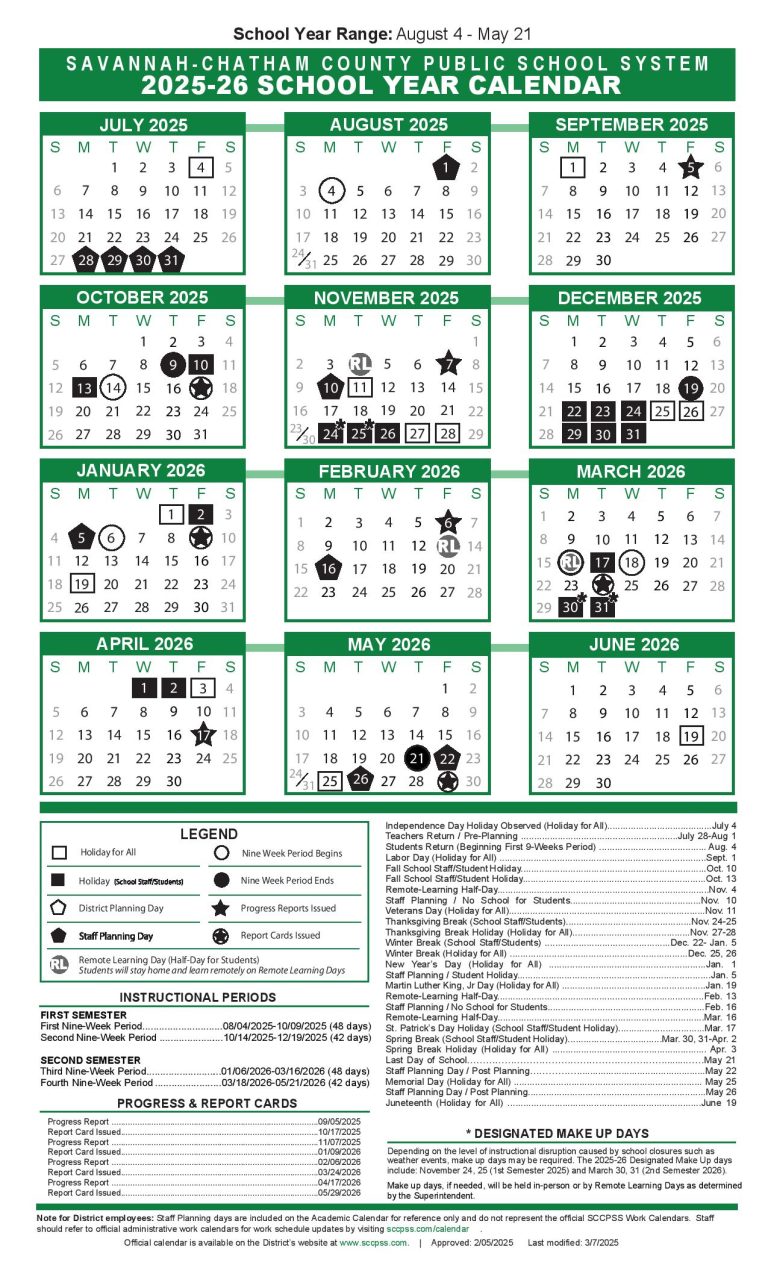 SCCPSS Schools Calendar 2025 26 Savannah Chatham County SCCPSS Schools Calendar 2025 26 Savannah Chatham County