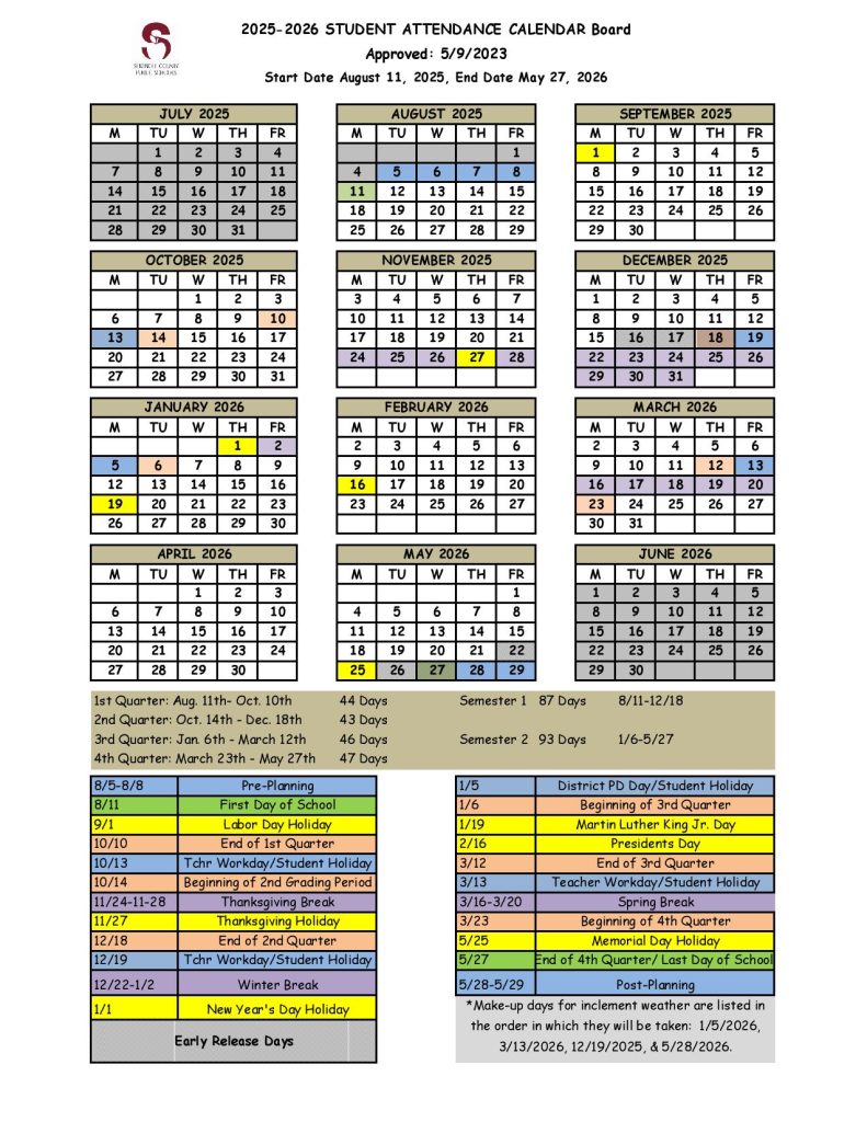 Seminole County Schools Calendar 2025-2026