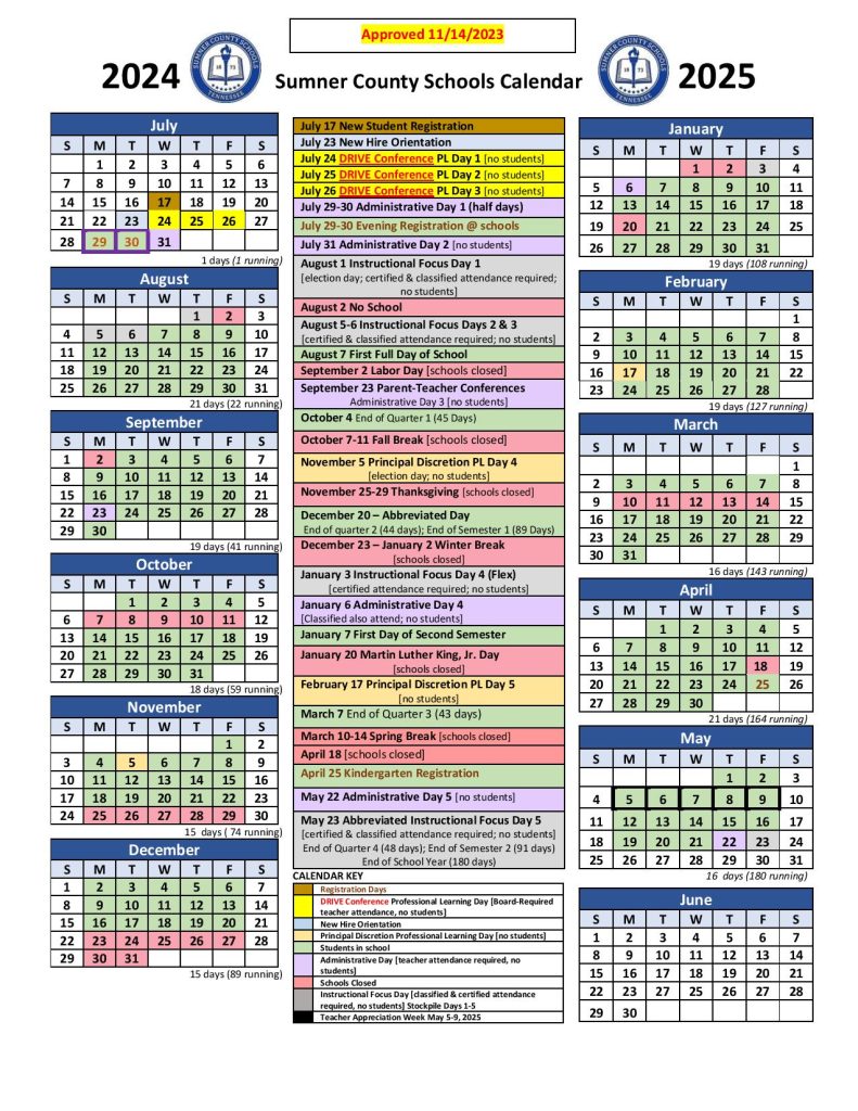 Sumner County Schools Calendar