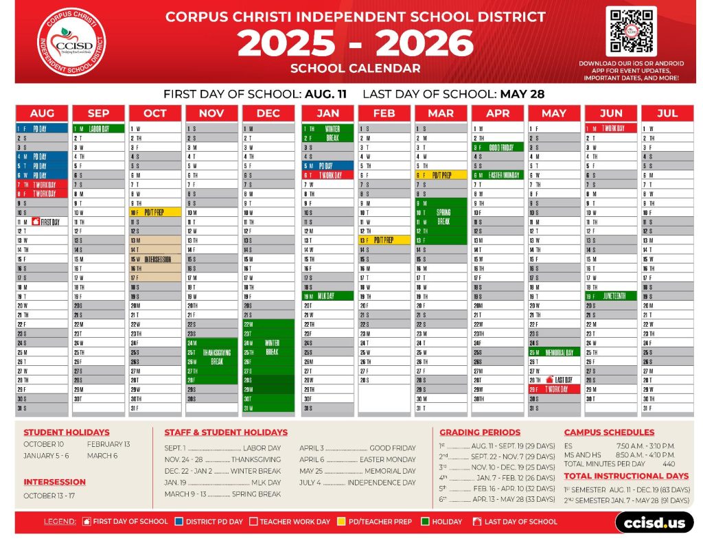 Corpus Christi ISD Calendar 2025