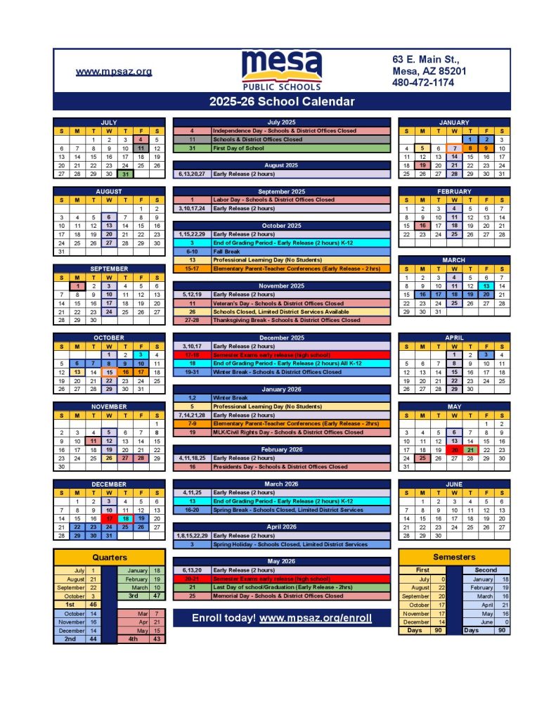 Mesa Public Schools Calendar 2025