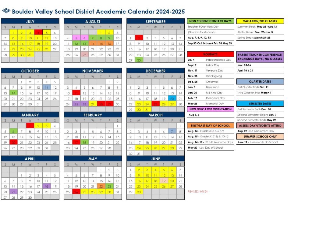 Boulder Valley Schools Calendar