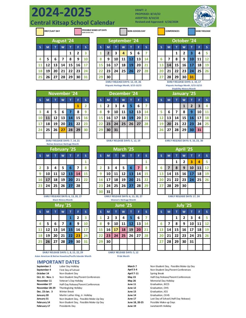 Central Kitsap School District Calendar