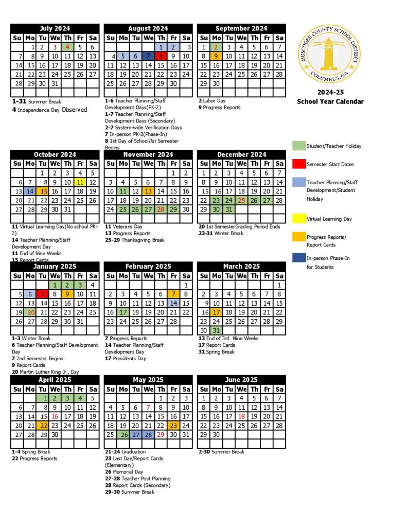 Muscogee County Schools Calendar