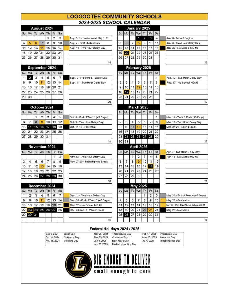 Loogootee Community Schools Calendar