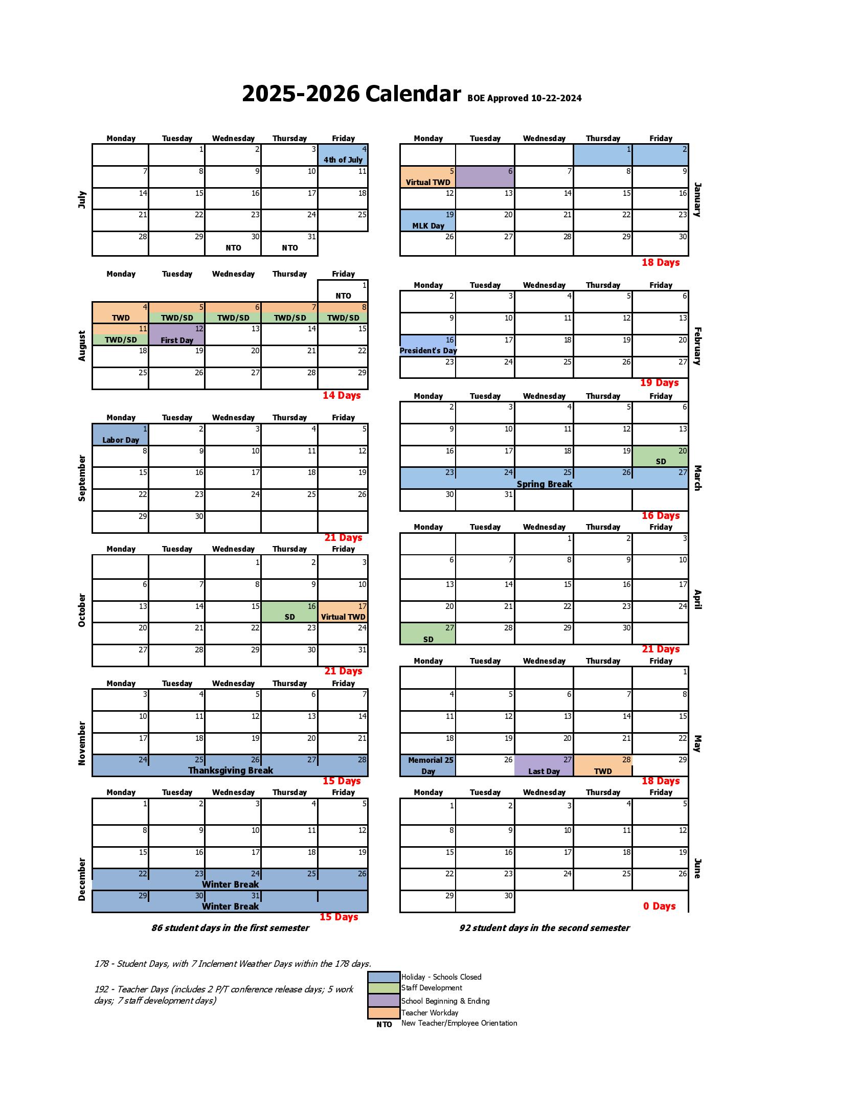 Bentonville School District Calendar Holidays 2025 2026