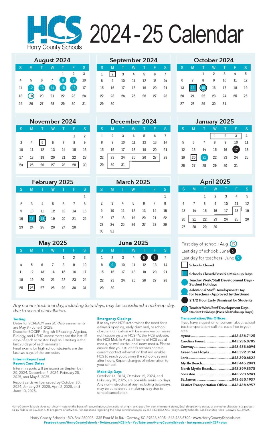 Horry County Schools Calendar 2025 2026 HCS Holidays Horry County Schools Calendar 2025 2026 HCS Holidays