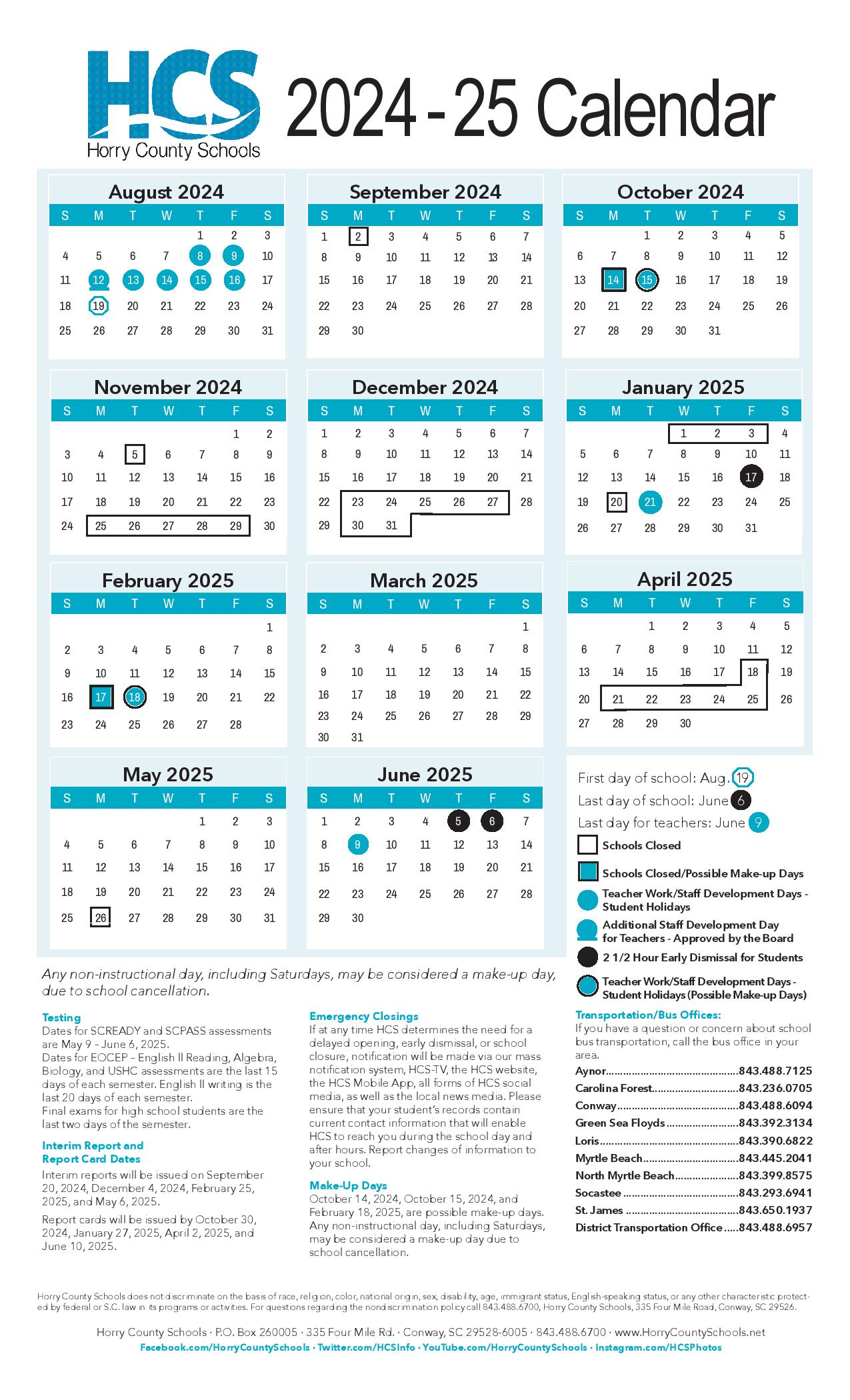 Horry County Schools Calendar 2025 2026 HCS Holidays Horry County Schools Calendar 2025 2026 HCS Holidays