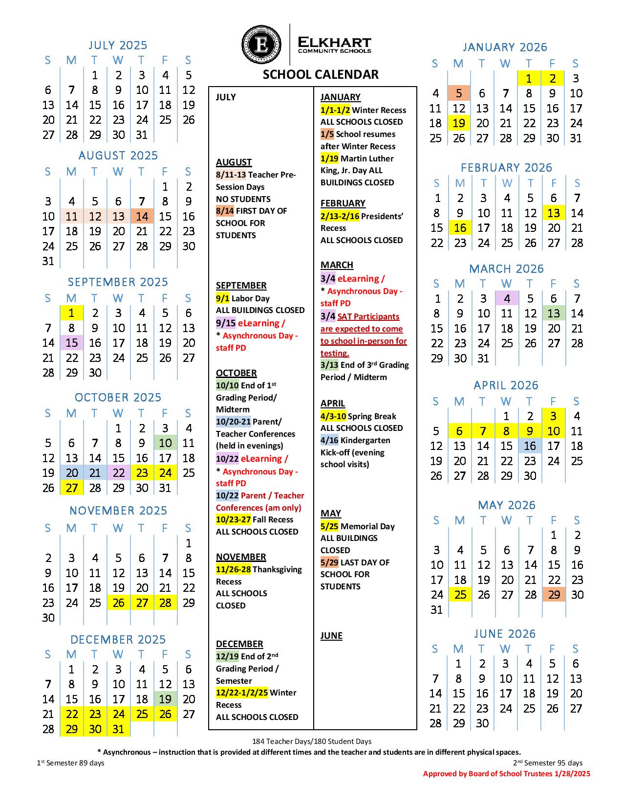 Elkhart Community Schools Calendar 2025 26 Holidays Elkhart Community Schools Calendar 2025 26 Holidays