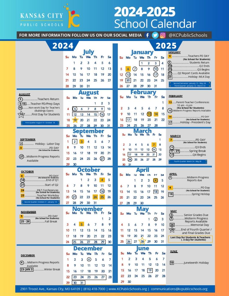 Kansas City Public Schools Calendar