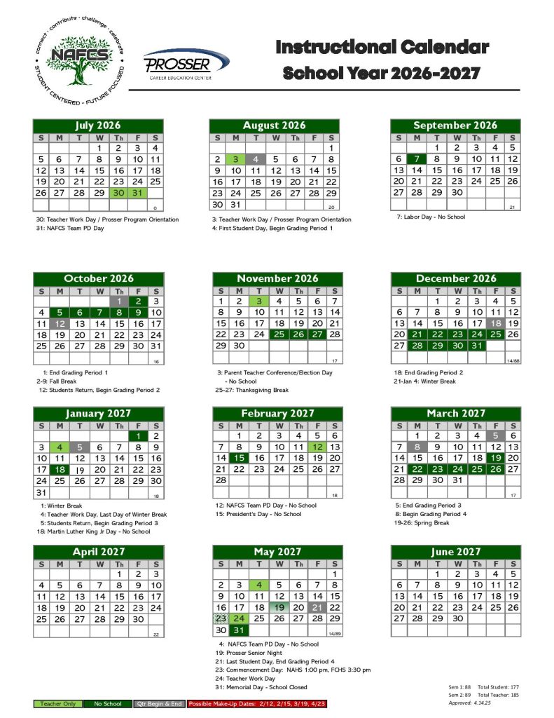 New Albany Floyd County Schools Calendar 2026-2027