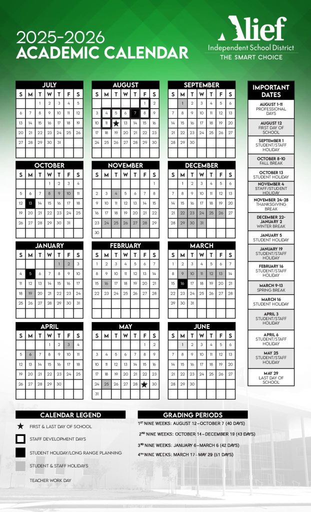 Alief Independent School District Calendar 2025