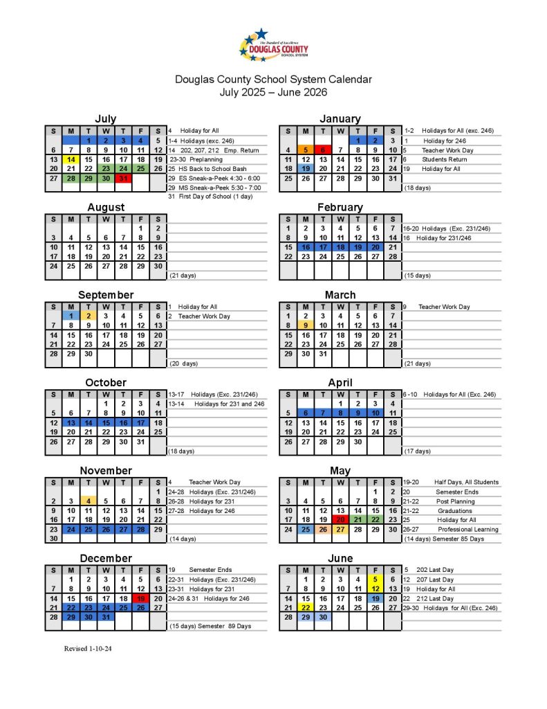 Douglas County School District Calendar 2025