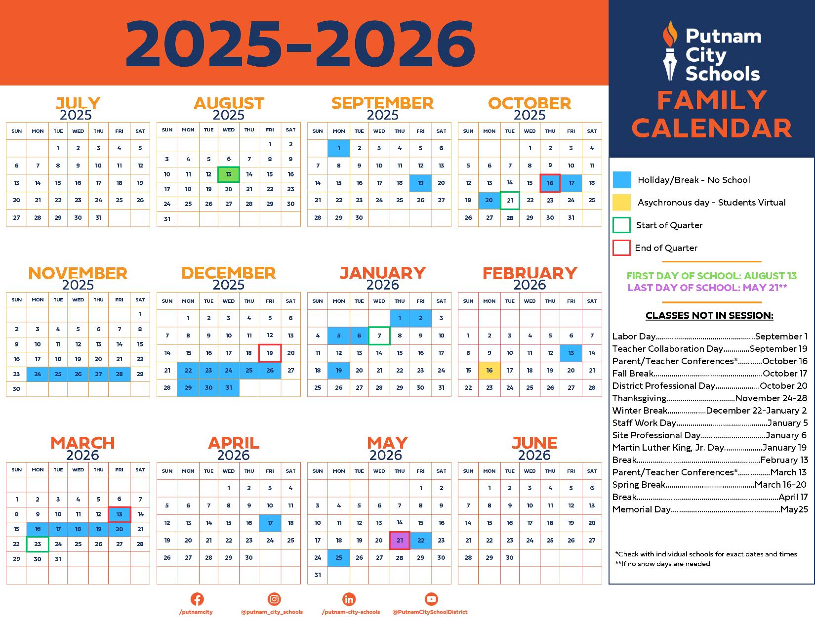 Putnam City Schools Calendar 2025 2026 Download Now