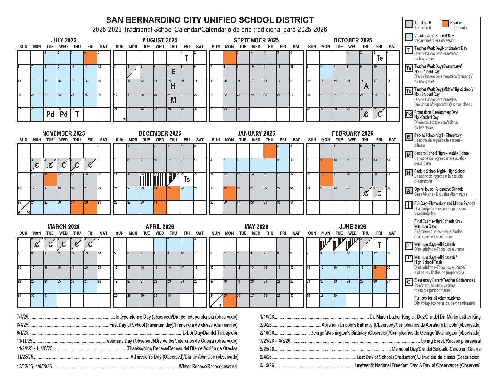 San Bernardino School District Calendar 2025 2026 san-bernardino-school-district-calendar-2025-2026