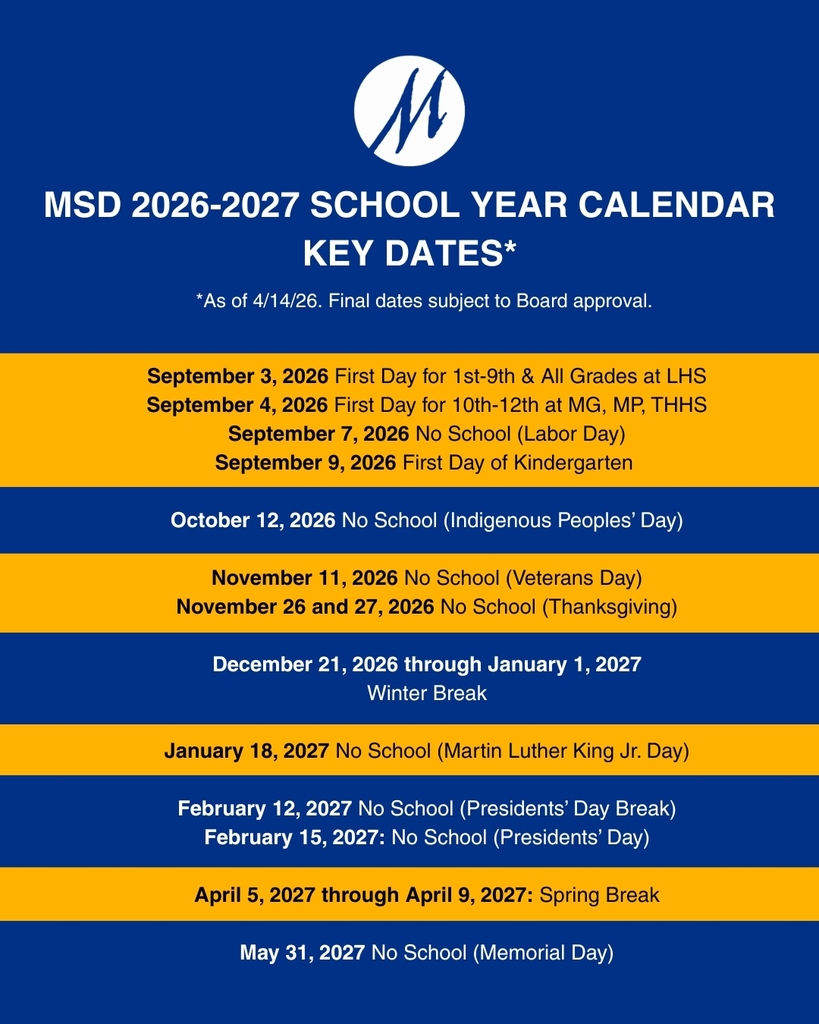 Marysville School District Calendar 2026-2027