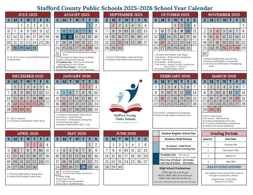 Stafford County Public Schools Calendar 2025