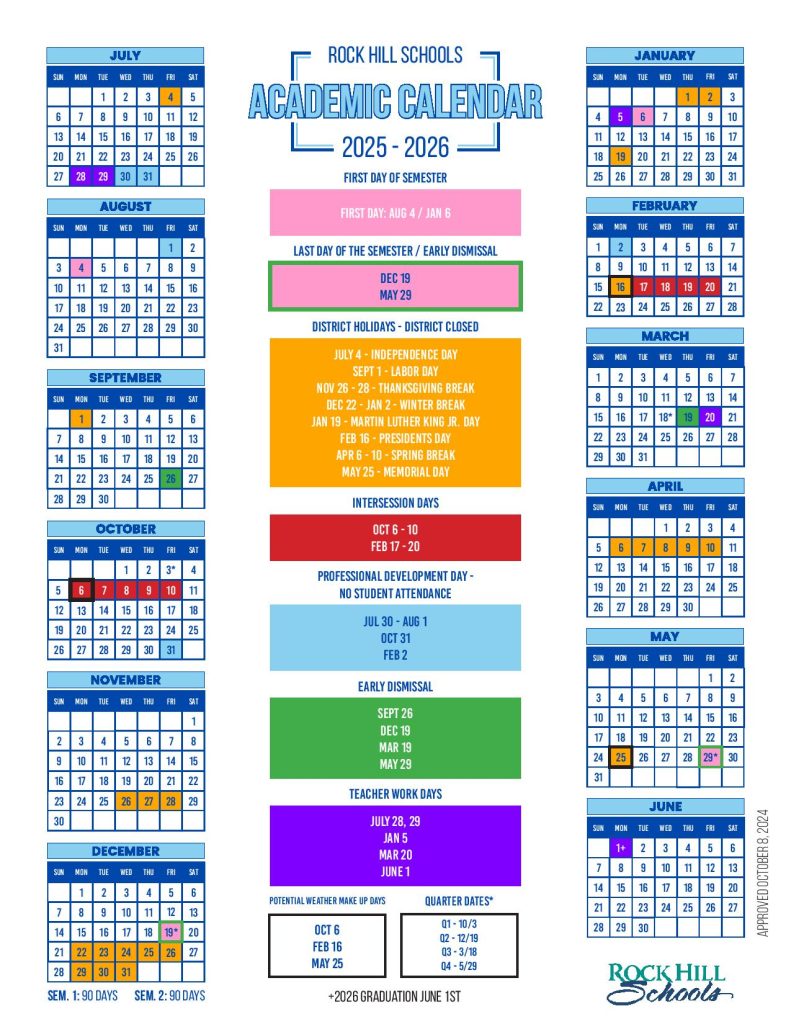 Rock Hill School District Calendar 2026